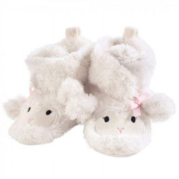 Hudson Baby Infant and Toddler Girl Cozy Fleece and Faux Shearling Booties, Girl Lamb, 0-6 Months