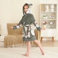 thumbnail image 4 of FORMRS Niños Bathrobe Unisex Hooded Robe Soft Plush Pajamas Sleepwear, Size 10-12T, Gray Cute Snowmen, 4 of 7