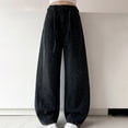 thumbnail image 7 of TIREOW Girls Sparkly Rhinestone Denim Pants Wide Leg Elastic Waist Jeans Fashionable Lightweight Casual Loose Denim Pants Streetwear(Black,13-14 Years), 7 of 7