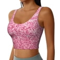 thumbnail image 2 of Pofeuu Pink Glitter Print Sports Bra for Women Sexy Vest Yoga Running Gym Fitness Crop Bras Tops-Large, 2 of 8