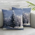 thumbnail image 3 of Orinice Winter Landscape Graphic Decorative Cushion Throw Pillow Cover Square - Aesthetic Home Decor for Couch, Living Room, Bed, Sofa - 1PC 12x12in, 3 of 5