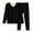 Black#1, variant on Tnhcen Women's Warm Flannel Plus Size Round Neck Pajama Set | Thick Fleece Long Sleeve Sleepwear for Women | Cozy Plush Lounge Wear L-4XL | Soft Pajamas for Fall/Winter