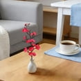 thumbnail image 4 of Artificial Cherry Blossom Branch, Faux Silk Cherry Blossom, Fake Flowers with Leaves, Bouquet Decorations for Home Living Room Bedroom Table Centerpiece Vase Wedding Decor, 1 Pc, 11.81 Inches, 4 of 5