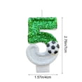 thumbnail image 3 of Partheme Soccer Number Candles 0-9 Glitter Green Football Birthday Candles,Sports Themed Cake Topper for Game Day Birthday Party Celebration.Soccer Mom Gift and Patriotic Sports Party Essential, F, 3 of 6