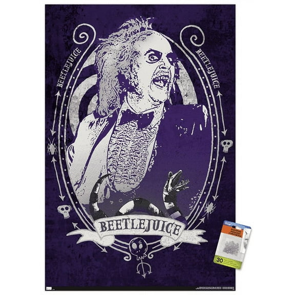 Beetlejuice - Purple Wall Poster with Pushpins, 22.375" x 34"
