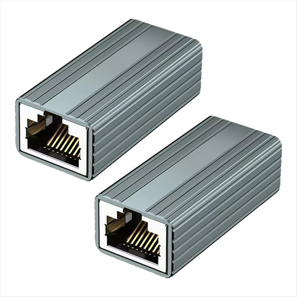 Conector RJ45 de 10 Gbps, Extensor de Red Gigabit Hembra A Hembra para Adaptador de Cable Ethernet Cat8 Cat7 Cat6 Cat5, 2 Piezas