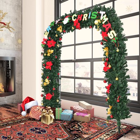 Costway 7 5 X6 7 Pre Lit Artificial Arched Christmas Tree Archway