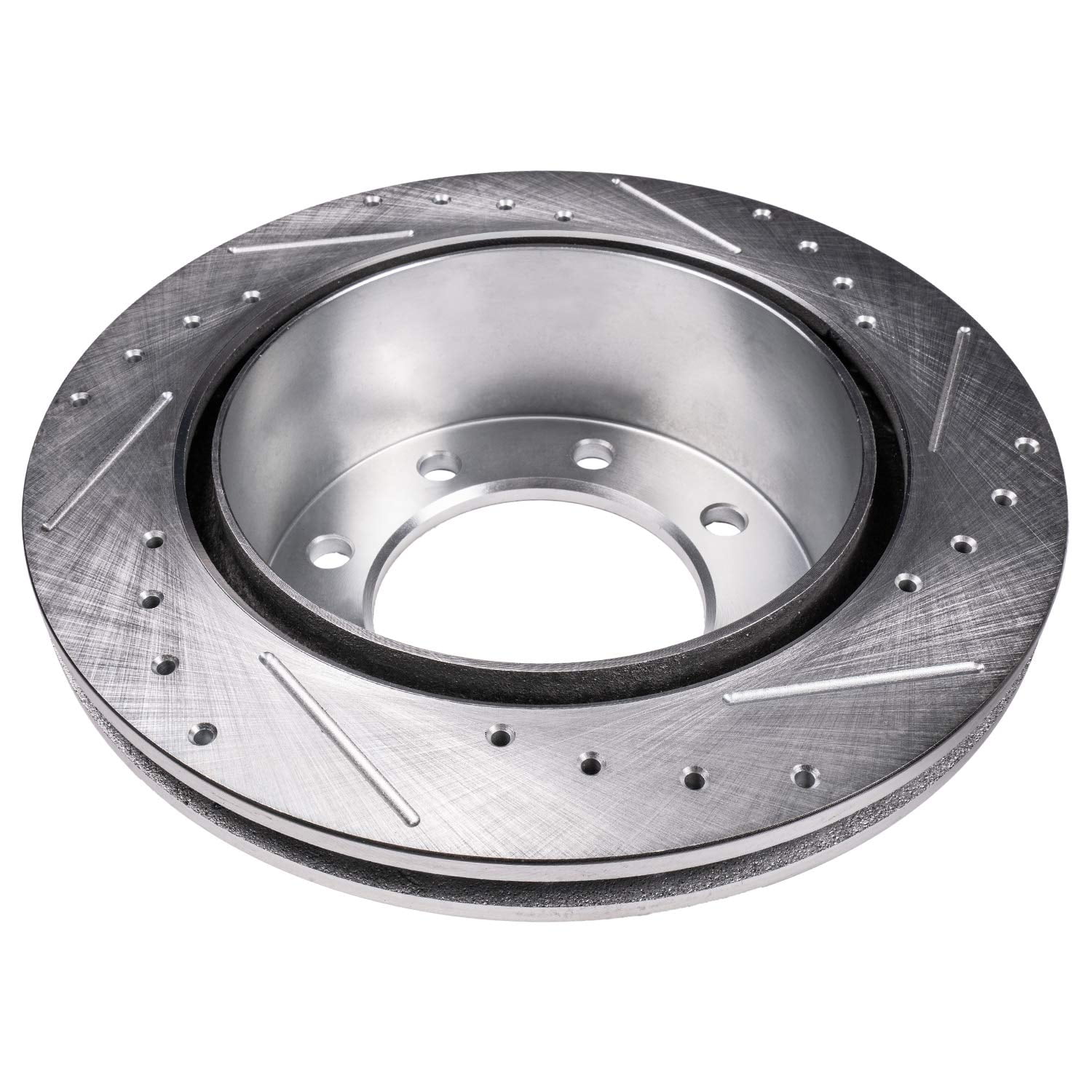 Detroit Axle - 8-Lug Brake Rotors for 2013-2022 Ford F-350 Super Duty, 2013-2016 F-450 Super Duty, 14.29" inch Front and Rear Drilled and Slotted Disc Brake Rotors Replacement