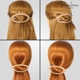 thumbnail image 6 of Parcelona French Plain Oval Simple Large Metal Free Hair Barrette for Women, 6 of 62