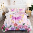 thumbnail image 1 of Butterfly Comforter Set for Girls Kids Adults Butterfly Rose Bedding Set, 1 of 6