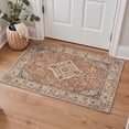 thumbnail image 5 of GENIMO 2'x7' Runner Rug, Machine Washable Non Slip Low Pile Hallway Runner Rug for Kitchen Laundry Room, Modern Persian Diamond, Rust Ivory, 5 of 5