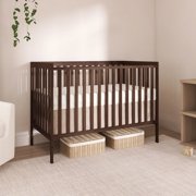 Dream On Me Synergy 5 in 1 Convertible Crib in Walnut Brown, Greenguard Gold Certified