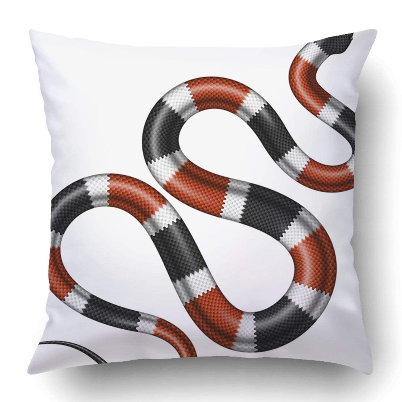 BPBOP Coral Snake Illustration Isolated Tropical Serpent Pillowcase