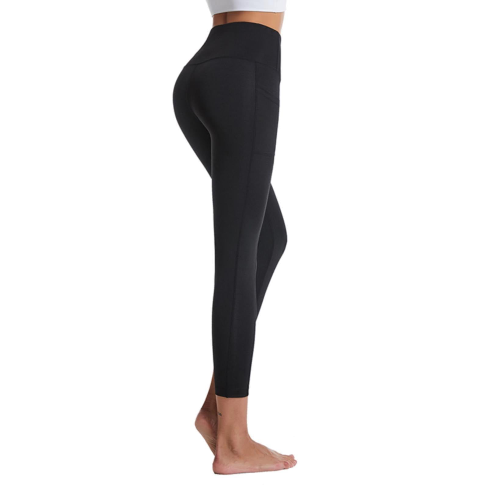 Plus Size Leggings With Pockets Lifting Fitness Compression Pants Black XL