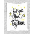 thumbnail image 1 of Dream Tapestry, Dont Quit Your Daydream Positive Life Message with Yellow Shaded Stars, Wall Hanging for Bedroom Living Room Dorm Decor, 60"W X 80"L, Yellow Black and White, by Ambesonne, 1 of 2