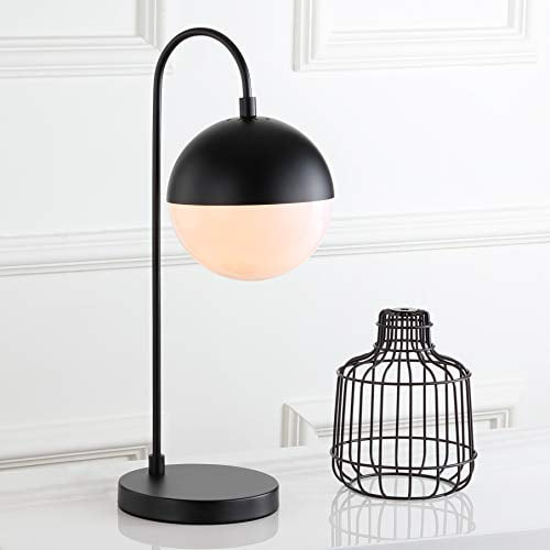 Safavieh Lighting Collection Cappi Black Orb 21-inch Bedroom Living Room Home Office Desk Dorm Study Nightstand Task Table Lamp (LED Bulb Included)