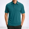 thumbnail image 2 of VSSSJ Golf Shirts for Men Quick Dry Moisture Wicking Casual Short Sleeve Shirt Waffle Collared Button Loose Breathable Summer Shirts Green L, 2 of 7