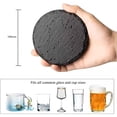 thumbnail image 4 of 10Pcs Natural Slate Drink Coasters Round Black Stone Insulation Cup, 4 of 8