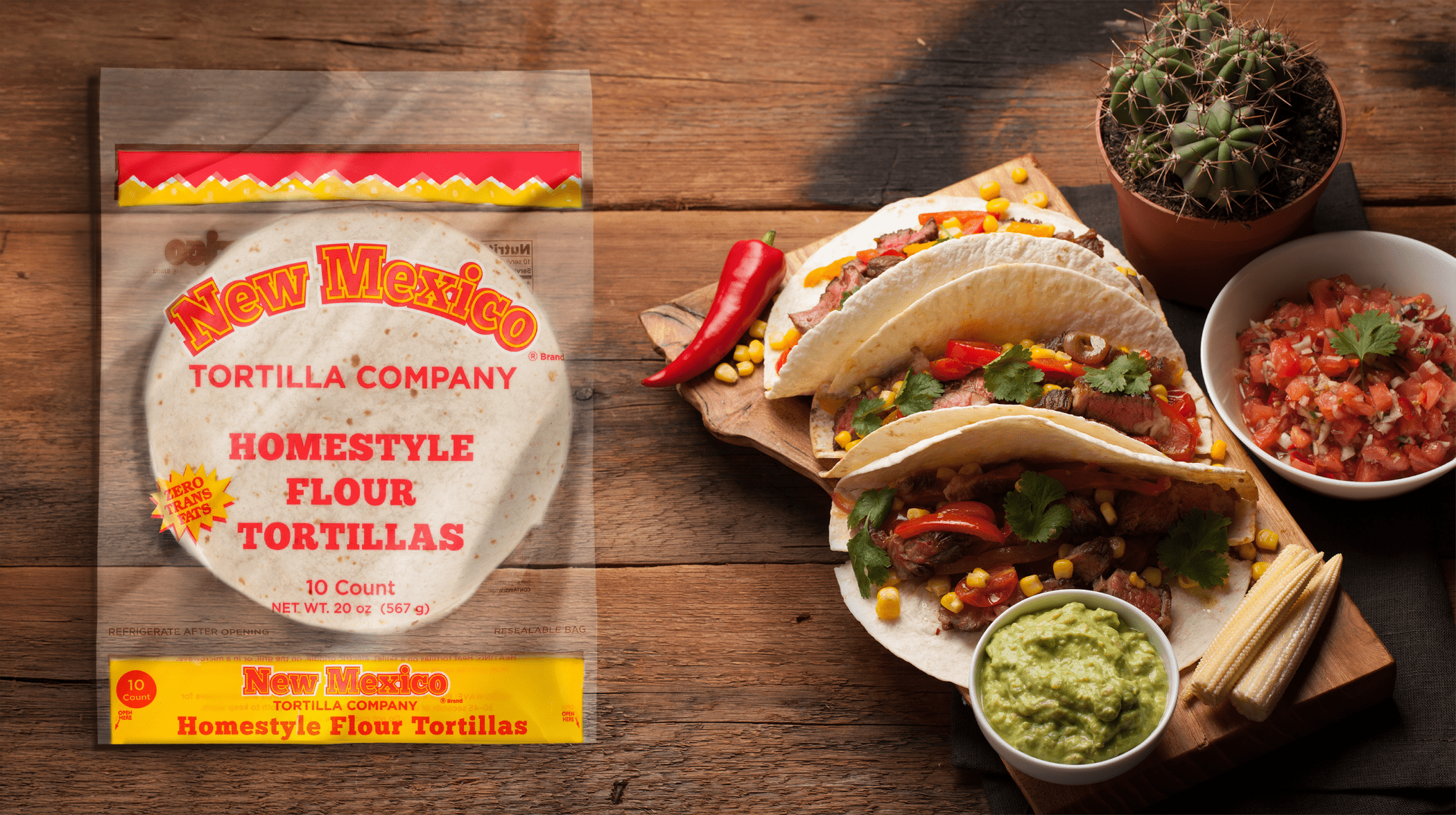 Santa Fe Tortilla Company 10" Homestyle Whole Grain Flax Tortillas, 20 Count (40 oz)