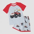 thumbnail image 2 of Baby Toddler Boy Outfits Clothes 2pcs Short Sleeve Bulldozer Print T-Shirt Top and Elastic Waist Pocket Shorts Clothes 2T-8T Kaprioy Mamas Boy Baby Clothes, 2 of 5