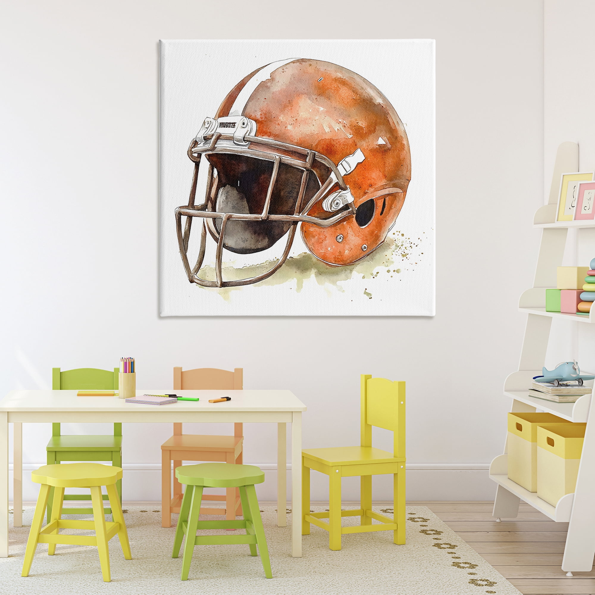 Stupell Industries Red Football Helmet Canvas Wall Art, design by Creative Studio