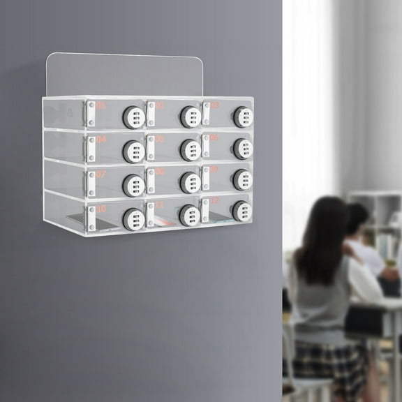 Miumaeov 12 Slots Cellphone Storage Locker Combination Lock, Wall-Mounted Cabinet