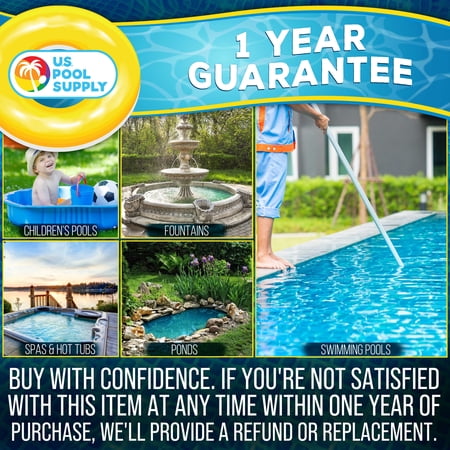 U.S. Pool Supply Professional Spa, Hot Tub, Pool Hand Leaf Skimmer Net with 17 Aluminum Pole - Ultra Fine Mesh Netting, Clean the Finest Debris - Pond, Kid Kiddie Inflatable Pool Cleaning Maintenance