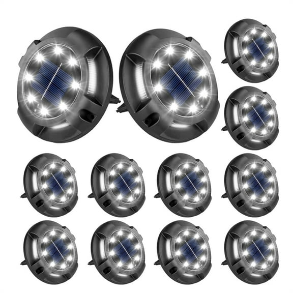 12PCS Solar Garden In-ground Lights - Day Charge, Auto On at Night
