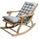thumbnail image 1 of Long Folding Recliner Rocking Chair Cotton Cushion Plush Cushion Bamboo Chair Cushion Wooden Folding Chair High-quality Cushion Gray 1.2 Meters, 1 of 1