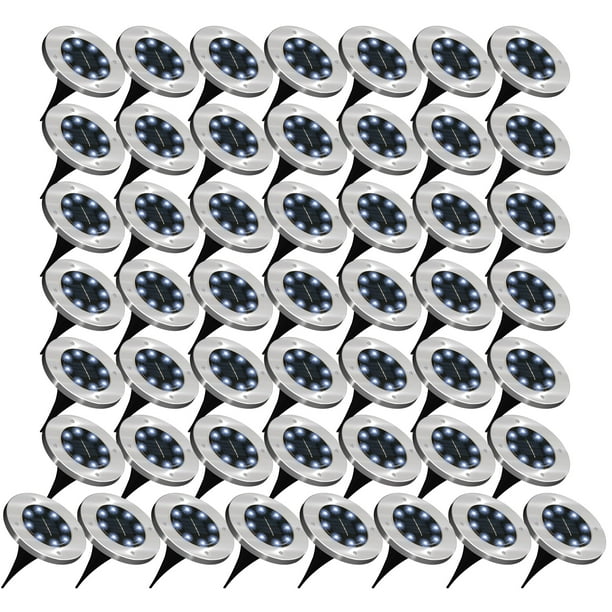 Sunco Lighting 50 Pack Solar Path Lights Dusk To Dawn 7000k Diamond White Cross Spike Stake For Easy In Ground Install Powered Led Landscape Rohs Ce Com 50 Pack Solar Path Lights Dusk, Sunco Solar Led Path Lights Round