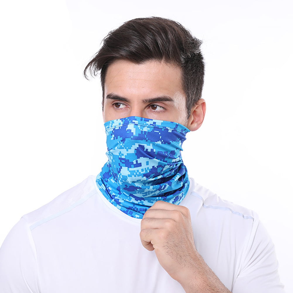 Tube Windproof Mask Ice Silk Face Cover for Dust UV Wind Outdoors 2 Pcs Face Scarf Bandana Neck Gaiter Balaclava Headwear
