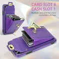 thumbnail image 4 of Dteck for Apple iPhone 11 Pro Zipper Pocket Case, Flip PU Leather Wallet Crossbody Shoulder Strap Lanyard Case with Credit Card Holder Women RFID Blocking Protective Purse Cover, purple, 4 of 6