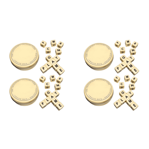 Peggybuy The Crossword Solitaire Game with Case Crossword Solitaire Dice Game (2Pcs Gold)