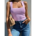 thumbnail image 2 of Womens Ribbed Tank Tops Sleeveless Square Neck Shirts Casual Slim Fitted Knit Shirts, 2 of 5