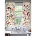 thumbnail image 2 of Watercolor Flowers Sheer Curtains 72 Inch Length 2 Panels Set, Rustic Spring Floral Botanical Beige Voile Window Treatment Rod Pocket Curtains Sheers Drapes for Bedroom/Living Room/Kitchen 52"x72"x2, 2 of 7