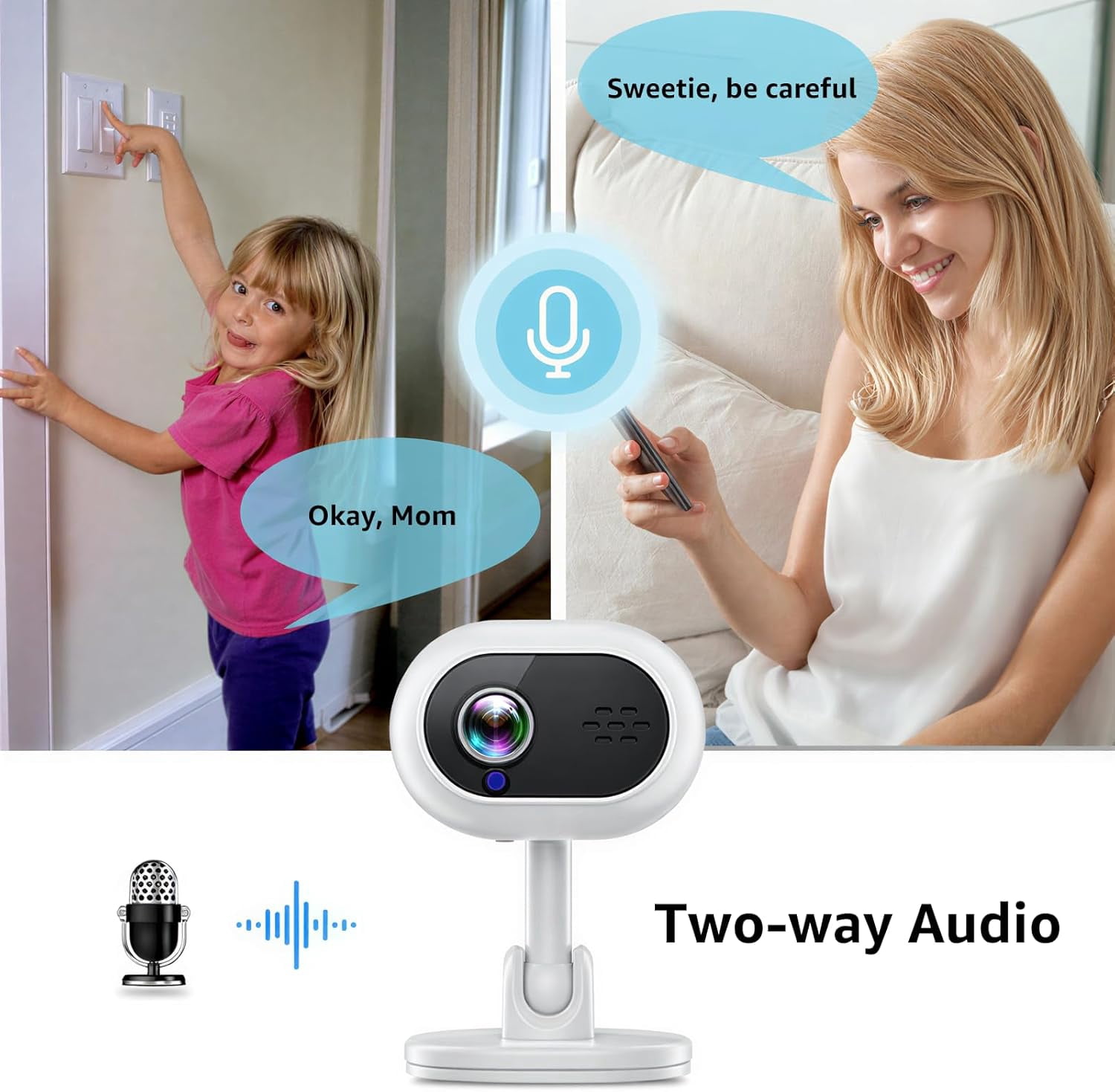 1080P HD Wireless Wi-Fi Camera  Indoor Security Camera for Baby Monitor, Dog Camera w/Motion Detection, Night Vision
