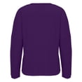 thumbnail image 5 of Holzkary Long Sleeve Tops for Women Fall Fashion Outfits 2025 Crewneck Knit Basic Tee Shirts Business Casual Tops New Round Neck Loose T Shirts Comfortable Commute Fashion Lady T Shirt Purple 3Xl, 5 of 5