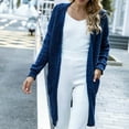 thumbnail image 4 of CEHVOM Cardigan Long Ample à Manches Longues pour Femmes Couleur Unie Liquidation, 4 of 7
