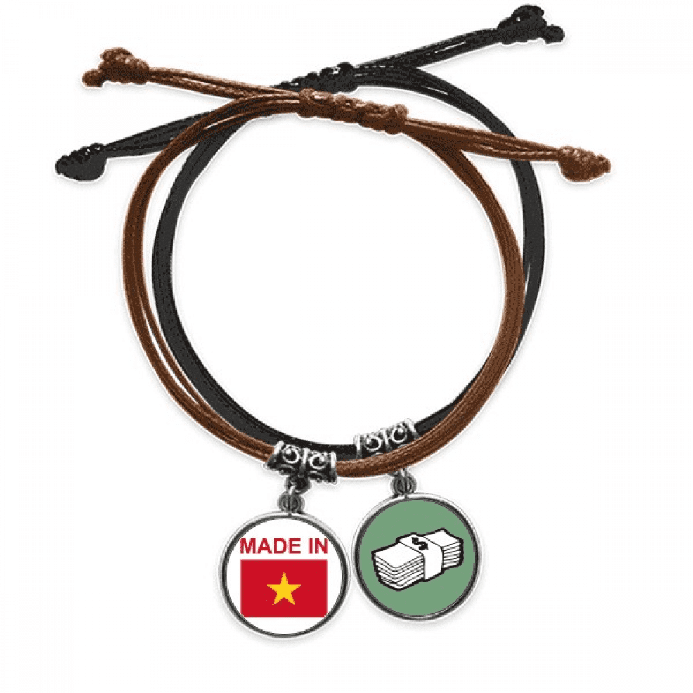 Vietnam Country Love Bracelet Rope Hand Chain Leather Money Wristband