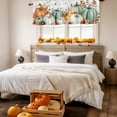 thumbnail image 3 of Fall Pumpkin Valances for Windows, 54 x 18in, Brown Sunflower Leaf Watercolor Thanksgiving Rod Pocket Kitchen Valance Curtain Light Filtering Window Treatments for Living Room Bedroom, 1 Panel, 3 of 7