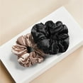 thumbnail image 5 of Kitsch Satin Pillow Scrunchies, Black/Gold, 2 Count, 5 of 10