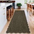 thumbnail image 3 of FairOnly 2'x8'Modern Ripple Weave Texture Machine Washable Runner Rug for Kitchen Hallway Ultra Thin Low Pile Non Slip Rug for Laundry,Brown, 3 of 7