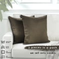thumbnail image 3 of 3S Brother's Solid Cushion Cover Super Soft & Cozy Home Décor Throw Pillow Case for Chair Couch Bedroom & Livingroom Décor Pillowcase with Invisible Zipper Set of 2 Pieces - Mink 24"x24" Each, 3 of 8