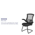 thumbnail image 4 of Flash Furniture Kelista Black Mesh Sled Base Side Reception Chair with Flip-Up Arms, 4 of 14