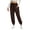 5-Brown, variant on Women's Cargo Sweatpants with Pockets High Waisted Jogging Pants Drawstring Athletic Joggers Fall Trousers