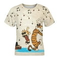 thumbnail image 4 of Calvin And Hobbes Kid Shirts Unisex Casual Tops 3D Print Graphic Tees Short Sleeve T Shirts for Boys Girls 140CM, 4 of 8