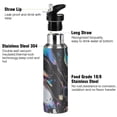 thumbnail image 3 of Yayeee 33oz Insulated Water Bottle Double Wall Stainless Steel with Flip Straw Lid, Black, 3 of 7