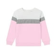 thumbnail image 2 of Girls Sweatshirts Long Sleeve Crewneck Pullover Color Block Lightweight Fall Winter Casual Everyday Wear Top 1-15 Years, 2 of 5