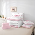 thumbnail image 6 of Homewish Cute Cartoon Bow 7-Piece Twin Bedding Sets,Cherry Loves Pattern Bedding Comforter Set,Pink White Sheet Sets For Kids,Breathable Home Decor Reversible, 6 of 8