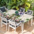 thumbnail image 2 of Spring Easter Table Cloths for 5 Foot Rectangle Tables, Purple Floral Summer Botanical Rustic Patio Waterproof Elastic Fitted Tablecloths, Washable Rectangular Table Cover for Camping, 2 of 8